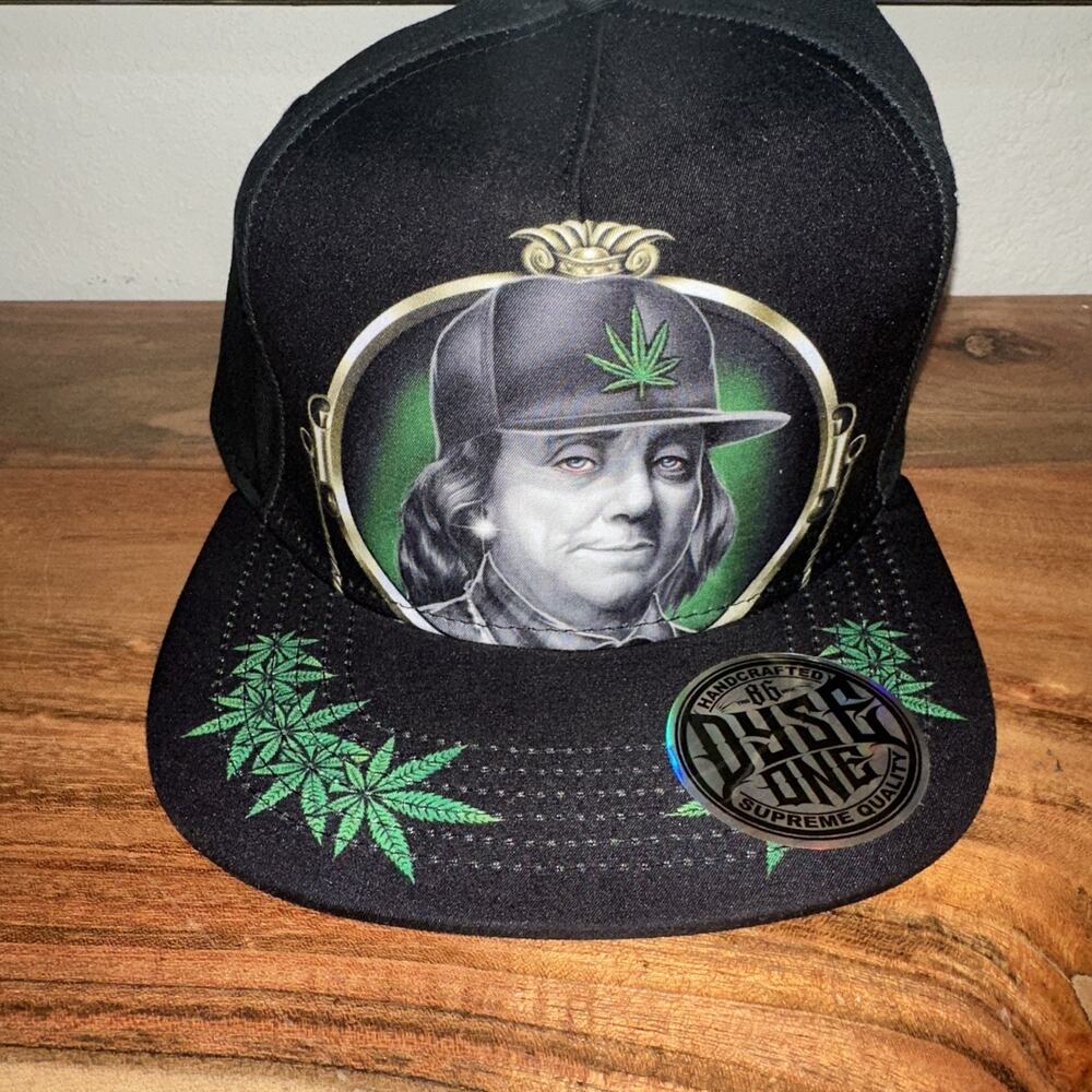 Dyse One 86 Ben Franklin Smoke Weed Hat 420 Stoned Snapback Trucker Hat